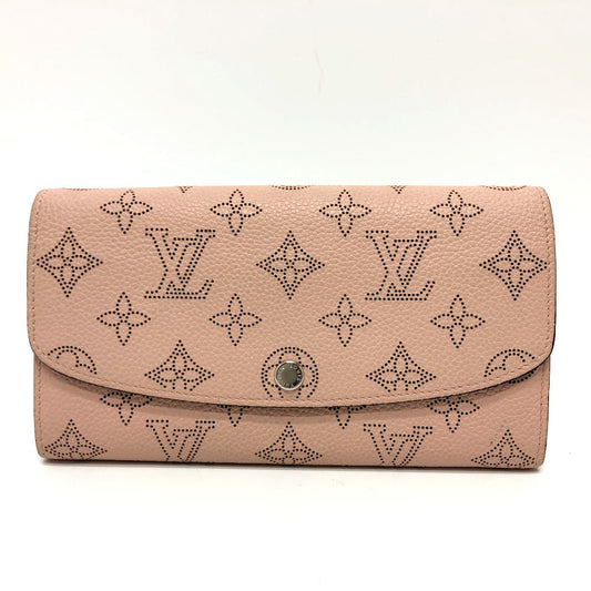LOUIS VUITTON Long Wallet Purse M60145 Monogram Mahina pink Monogram Mahina Portefeuille Iris Women Used Authentic