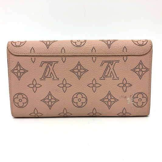 LOUIS VUITTON Long Wallet Purse M60145 Monogram Mahina pink Monogram Mahina Portefeuille Iris Women Used Authentic
