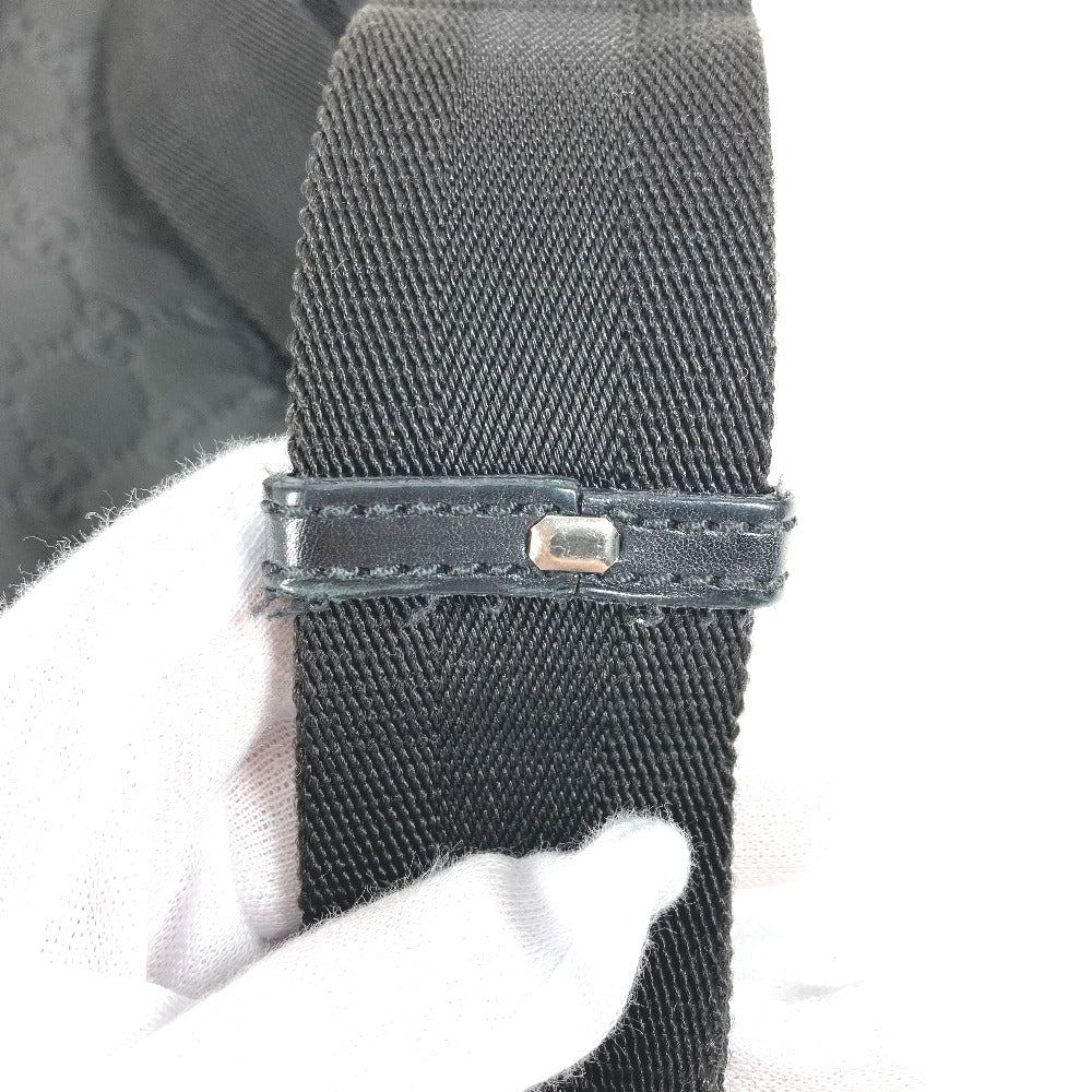 GUCCI Shoulder Bag 161822 Leather, Nylon black Guccisima GG mens Used Authentic