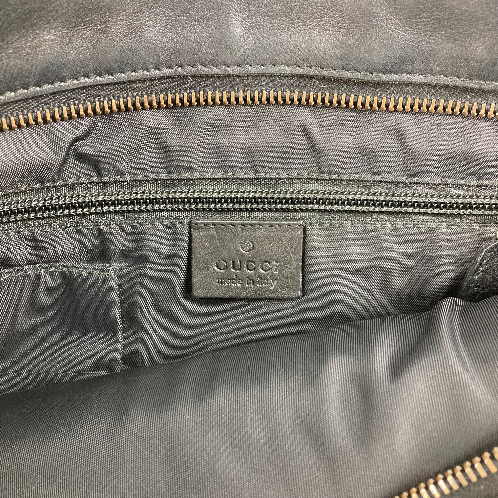 GUCCI Shoulder Bag 161822 Leather, Nylon black Guccisima GG mens Used Authentic
