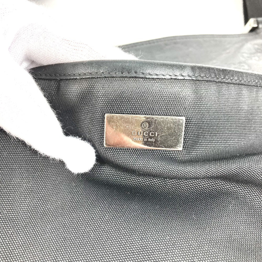 GUCCI Shoulder Bag 161822 Leather, Nylon black Guccisima GG mens Used Authentic