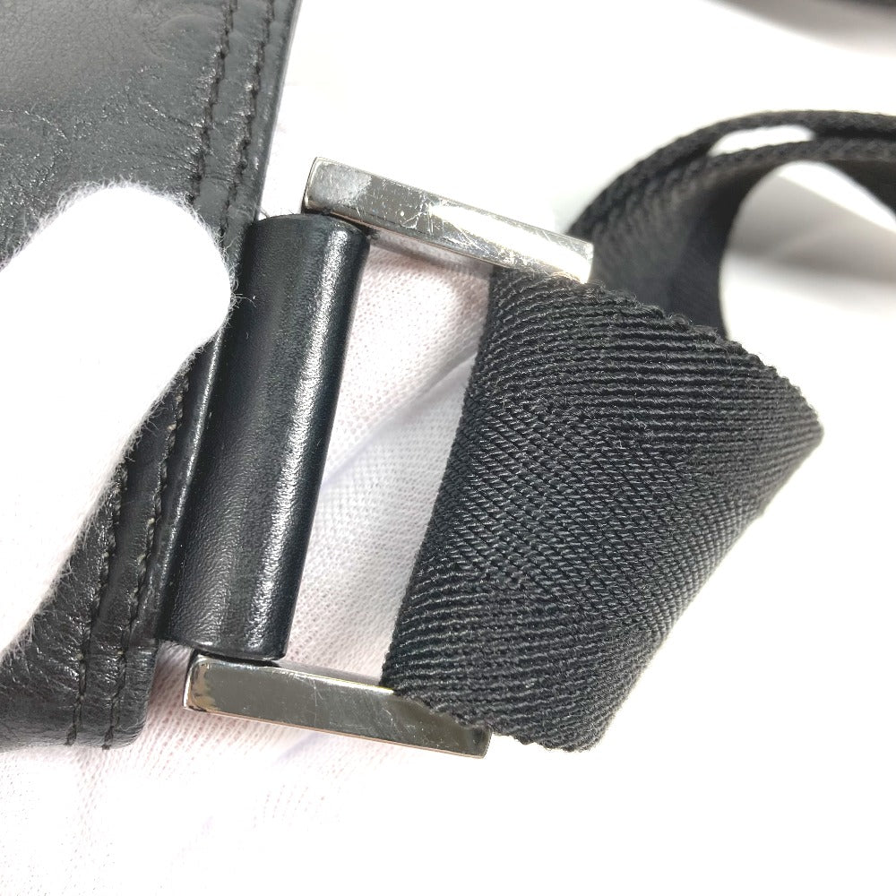 GUCCI Shoulder Bag 161822 Leather, Nylon black Guccisima GG mens Used Authentic