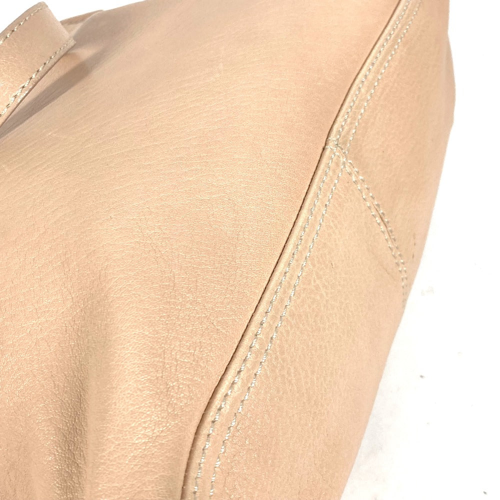 FENDI Handbag leather beige FF logo Women Used Authentic