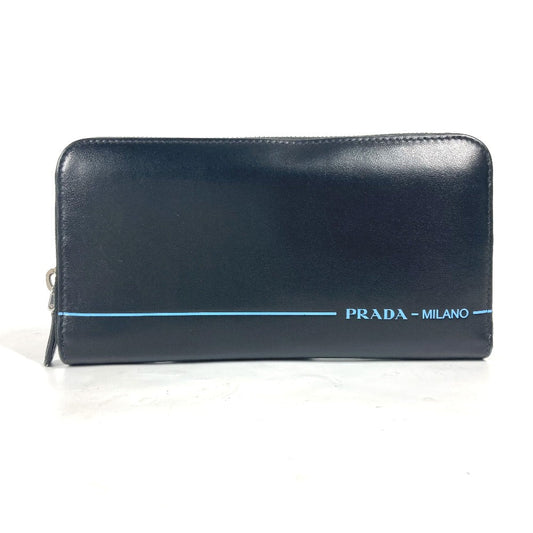 PRADA Long Wallet Purse 2ML317 leather black logo City Sports unisex(Unisex) Used Authentic