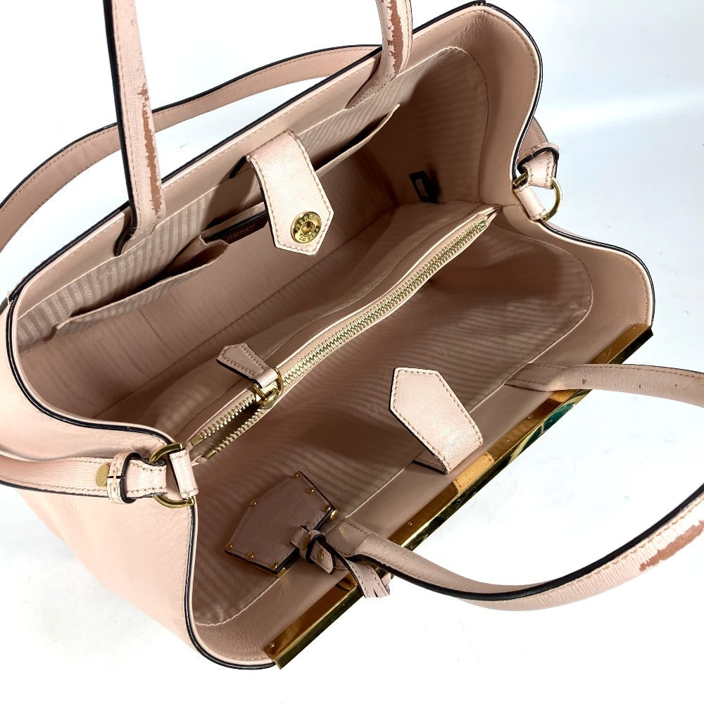 FENDI Shoulder Bag 8BH250 leather beige To joule Women Used Authentic