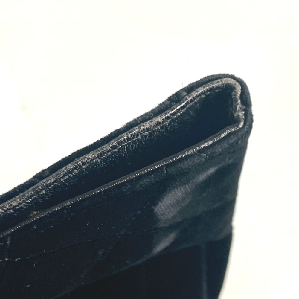 CHANEL Handbag Velour, Leather black Matrasse quilting Round handle Leather handle Women Used Authentic