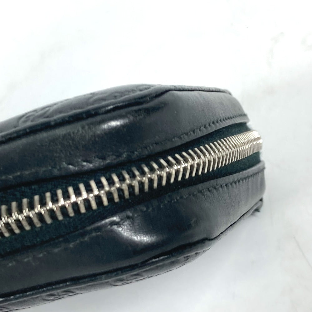 GUCCI Long Wallet Purse 278635 leather black GG Micro Guccisima unisex(Unisex) Used Authentic