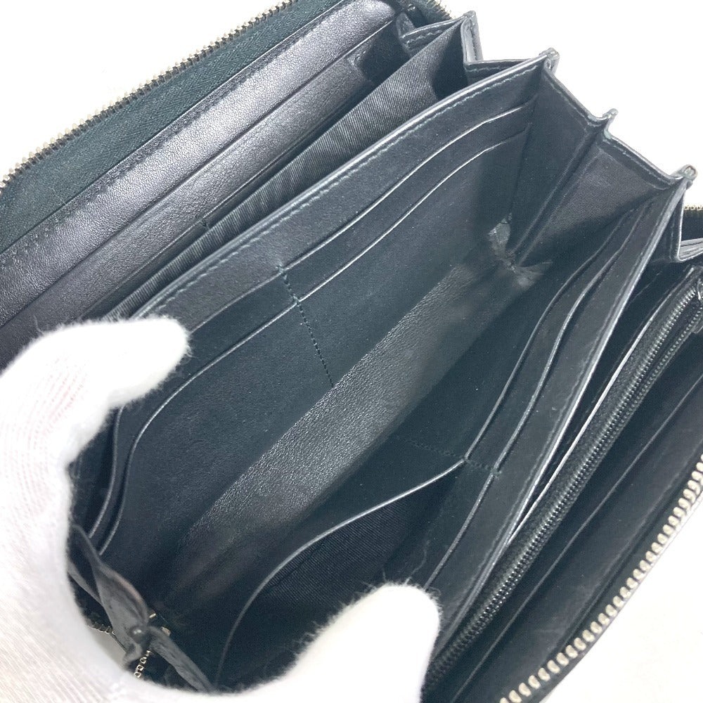 GUCCI Long Wallet Purse 278635 leather black GG Micro Guccisima unisex(Unisex) Used Authentic
