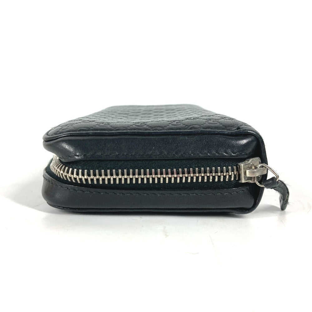 GUCCI Long Wallet Purse 278635 leather black GG Micro Guccisima unisex(Unisex) Used Authentic