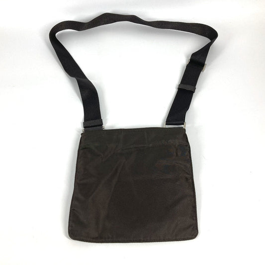 PRADA Shoulder Bag BT7372 Nylon Brown Triangle logo plate Women Used Authentic
