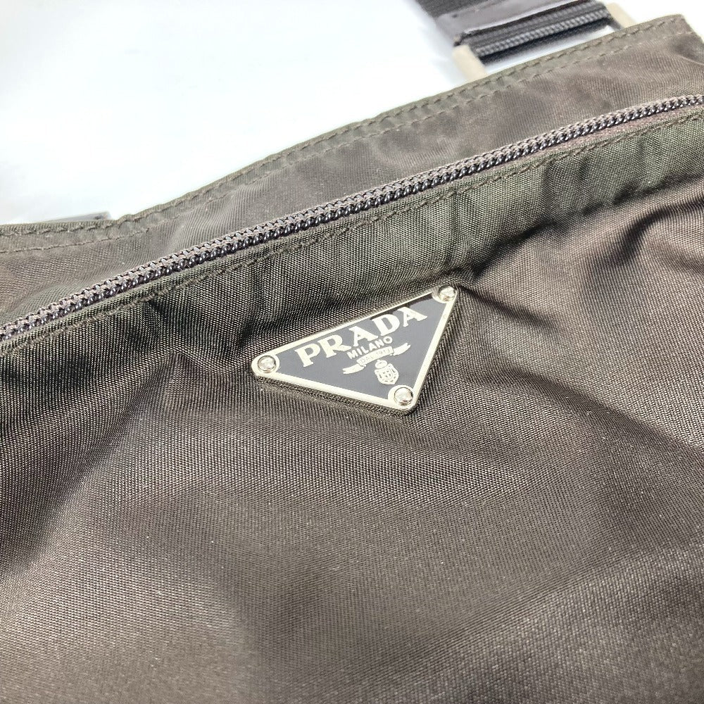PRADA Shoulder Bag BT7372 Nylon Brown Triangle logo plate Women Used Authentic
