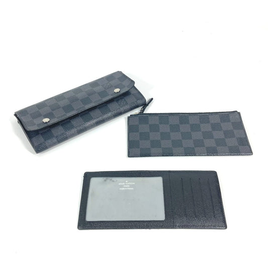 LOUIS VUITTON Long Wallet Purse N63084 Damier Grafitto Canvas black Damier Grafitte Portefeuille Ron Modular