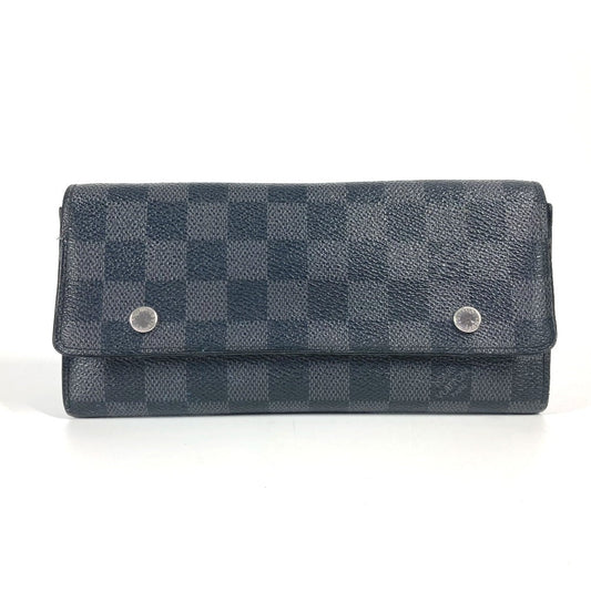 LOUIS VUITTON Long Wallet Purse N63084 Damier Grafitto Canvas black Damier Grafitte Portefeuille Ron Modular