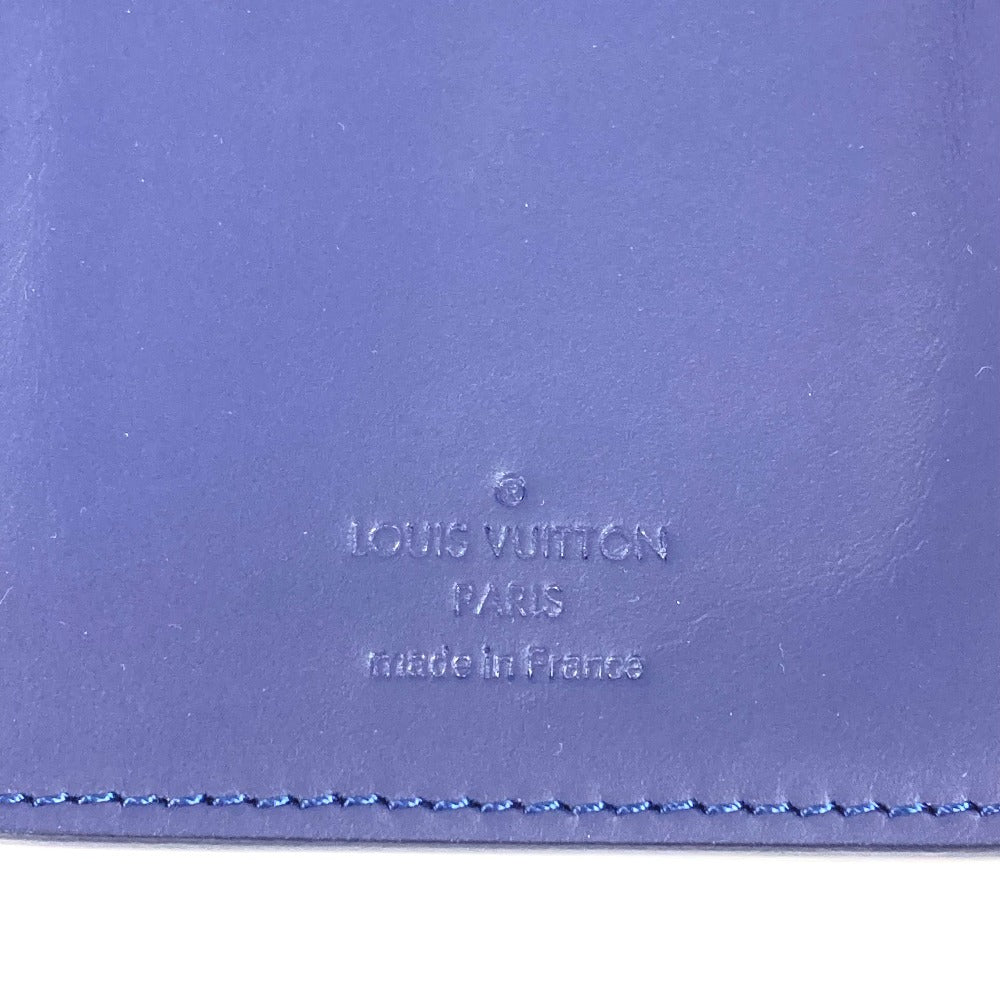 LOUIS VUITTON Long Wallet Purse M81405 leather blue monogram bandana Portefeuille Brazza