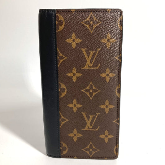 LOUIS VUITTON Long Wallet Purse M93800 Monogram Macassar canvas, leather black Monogram macacer Portefeuille Tanon