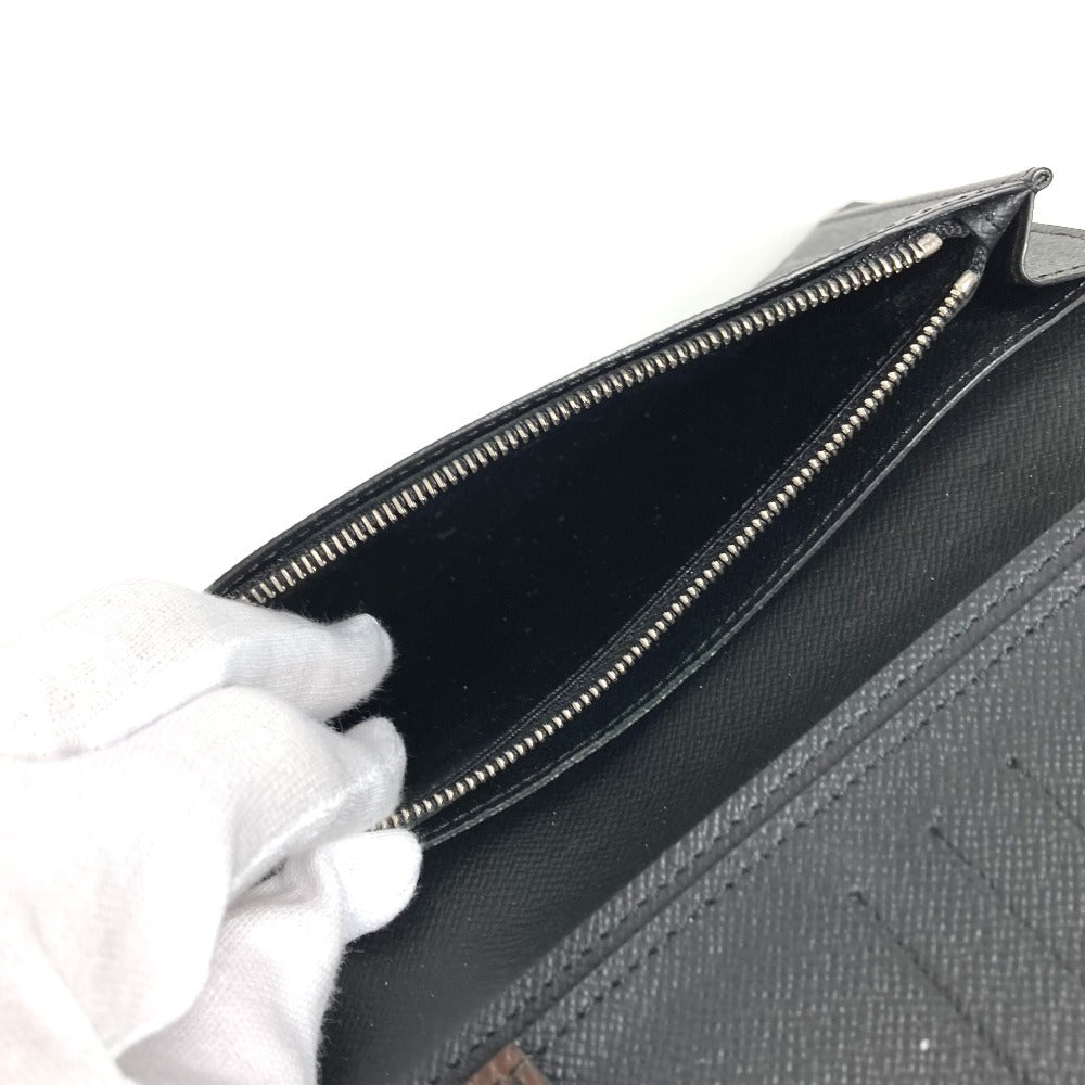 LOUIS VUITTON Long Wallet Purse M93800 Monogram Macassar canvas, leather black Monogram macacer Portefeuille Tanon