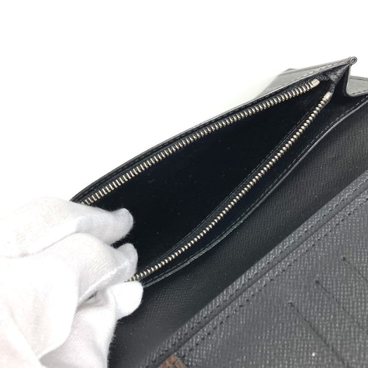 LOUIS VUITTON Long Wallet Purse M93800 Monogram Macassar canvas, leather black Monogram macacer Portefeuille Tanon