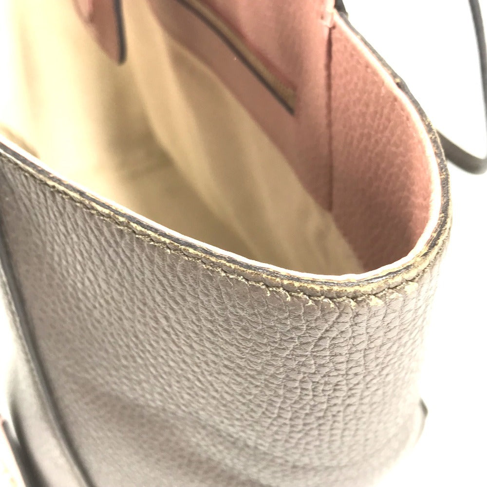 GUCCI Shoulder Bag 354408 leather gray By color logo swing