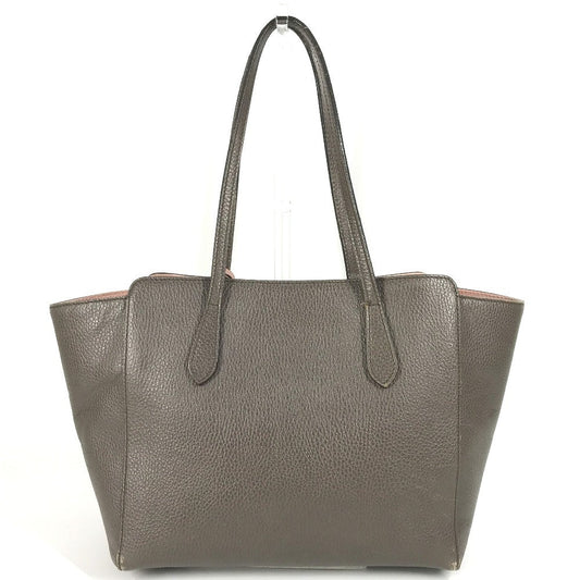 GUCCI Shoulder Bag 354408 leather gray By color logo swing