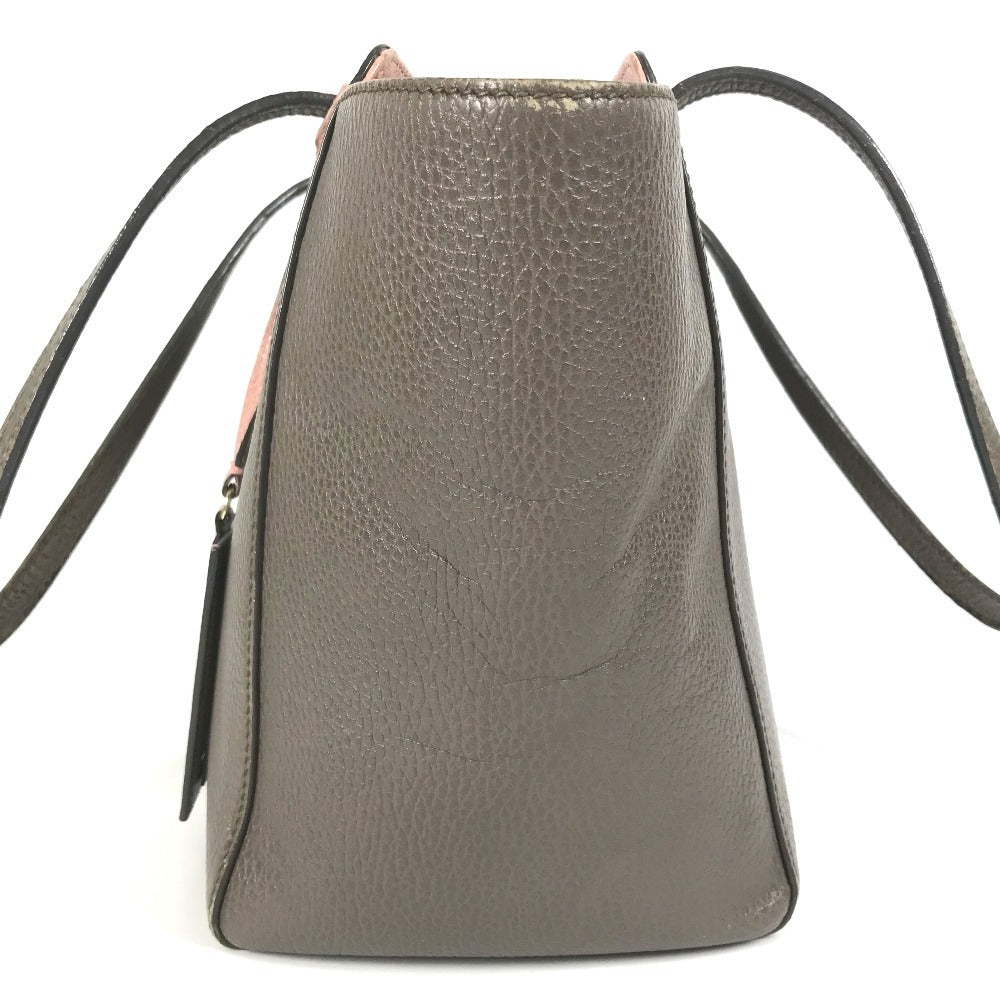 GUCCI Shoulder Bag 354408 leather gray By color logo swing