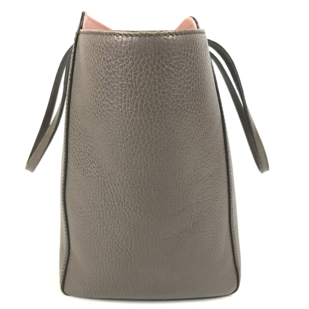 GUCCI Shoulder Bag 354408 leather gray By color logo swing