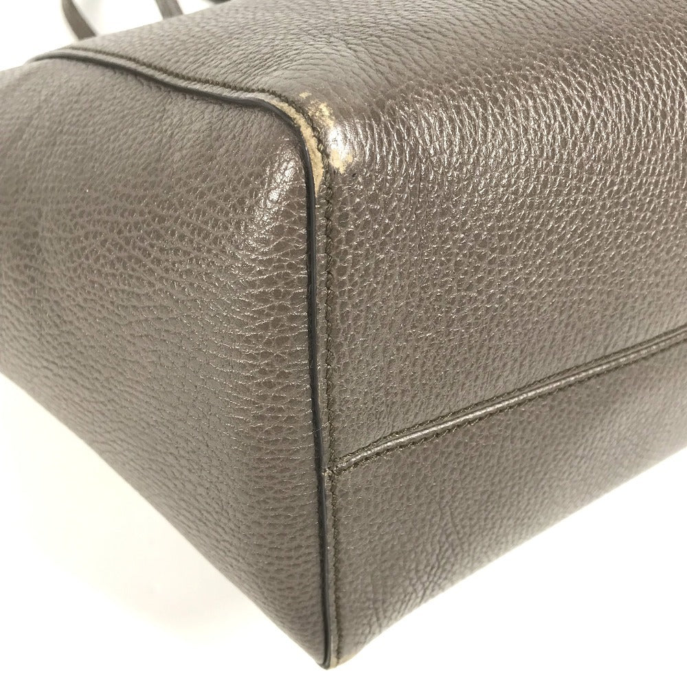 GUCCI Shoulder Bag 354408 leather gray By color logo swing