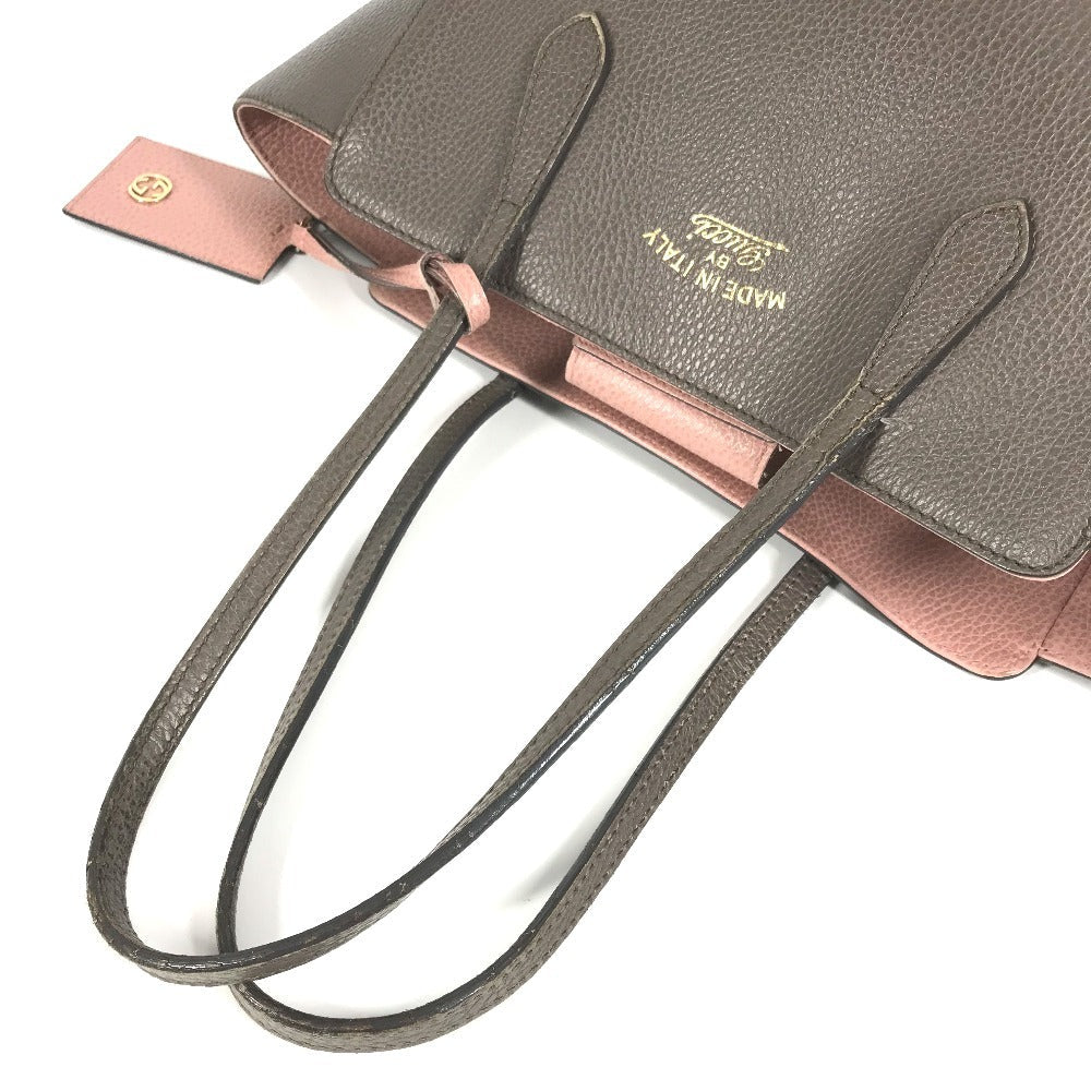 GUCCI Shoulder Bag 354408 leather gray By color logo swing
