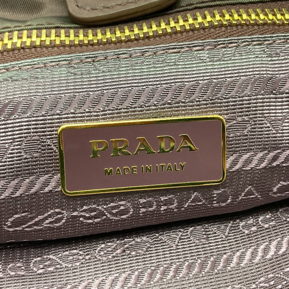 PRADA Tote Bag BR4354 Leather / nylon purple With logo Semi-Shoulder Women Used Authentic