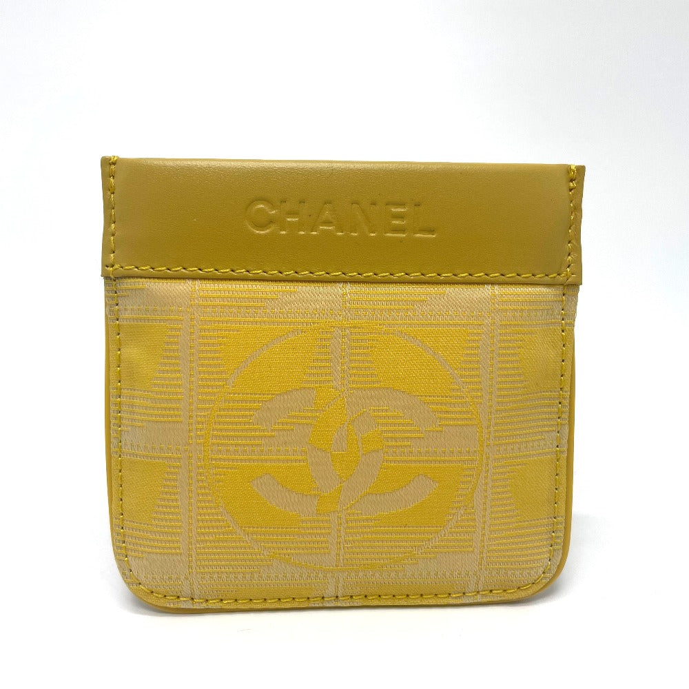 CHANEL Coin case Leather / PVC yellow CC COCO Mark New travel line Women Used Authentic