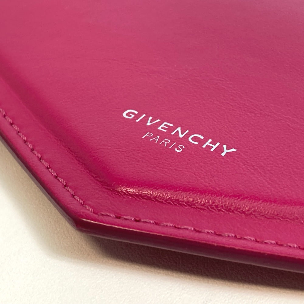 GIVENCHY Shoulder Bag leather Pink x White flap duet Women Used Authentic