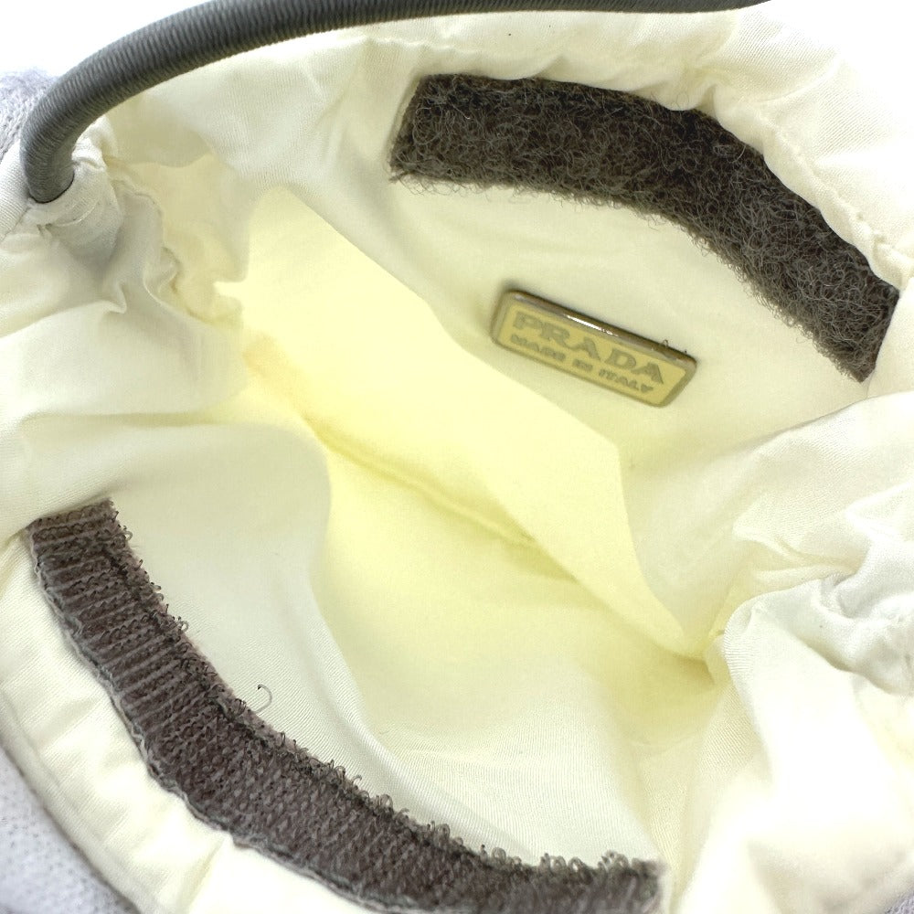 PRADA Shoulder Bag Nylon white Sports logo Women Used Authentic