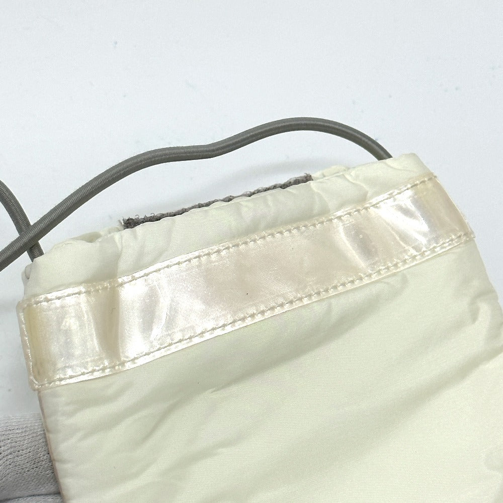 PRADA Shoulder Bag Nylon white Sports logo Women Used Authentic