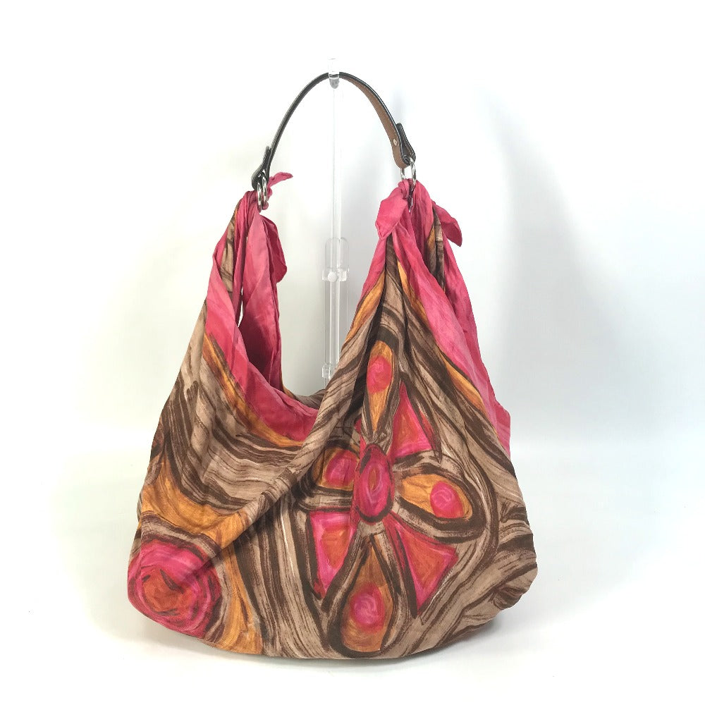 CELINE Shoulder Bag Silk / leather pink Scarf Bag