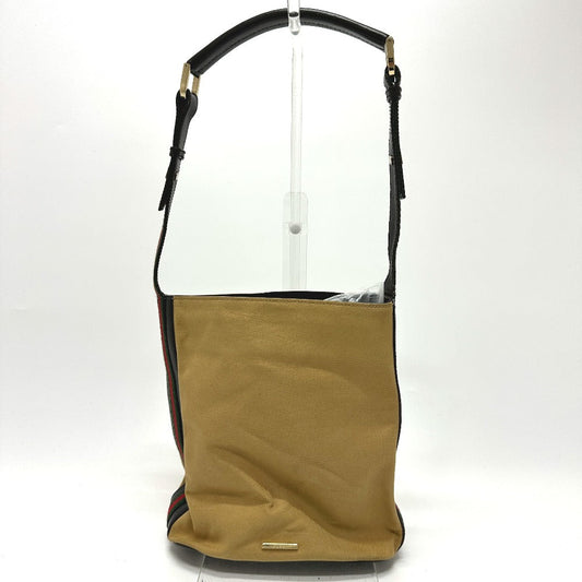 GUCCI Shoulder Bag 001・4286 Leather / canvas beige vintage Sherry line