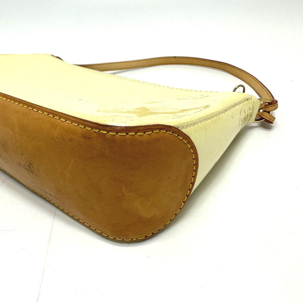 LOUIS VUITTON Shoulder Bag M91333 Monogram Vernis white Monogram Vernis mallory square Women Used Authentic