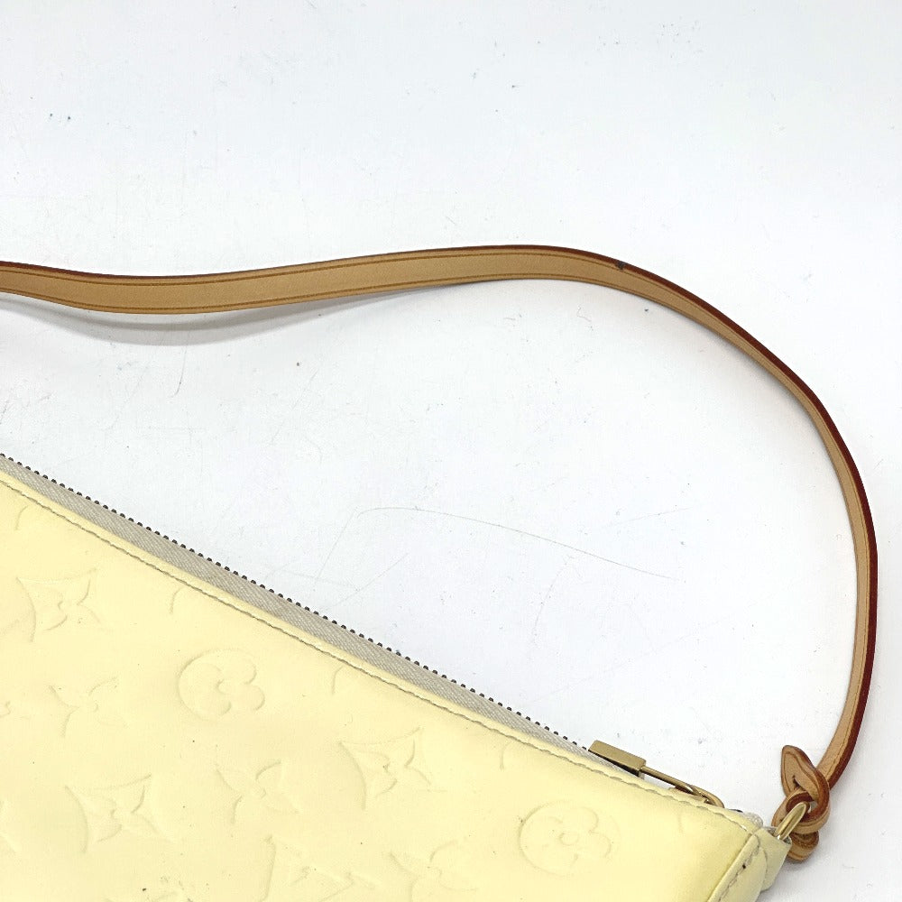 LOUIS VUITTON Shoulder Bag M91333 Monogram Vernis white Monogram Vernis mallory square Women Used Authentic