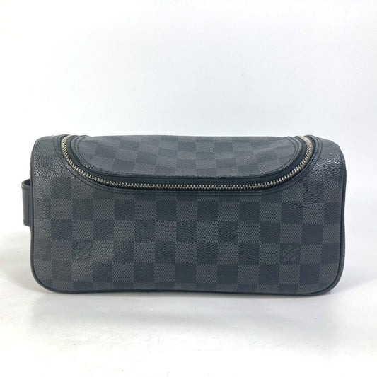 LOUIS VUITTON Pouch N47625 Damier Grafitto Canvas black Damier Grafitte C Cracking pouch mens Used Authentic