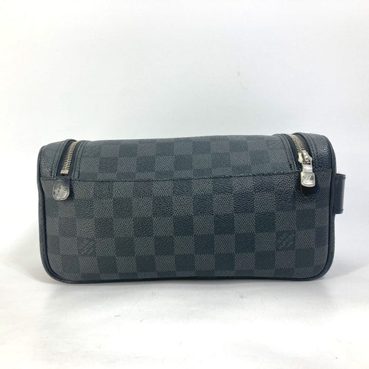 LOUIS VUITTON Pouch N47625 Damier Grafitto Canvas black Damier Grafitte C Cracking pouch mens Used Authentic