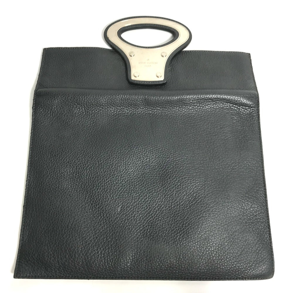 LOUIS VUITTON Clutch bag M48811 Taurillon Clemence Leather black Bag portfolio mens Used Authentic