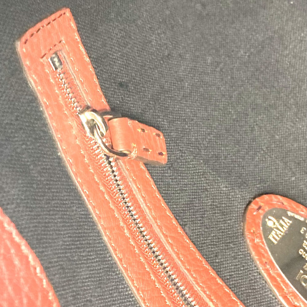 FENDI Business bag leather Brown Handbag Celeria mens Used Authentic