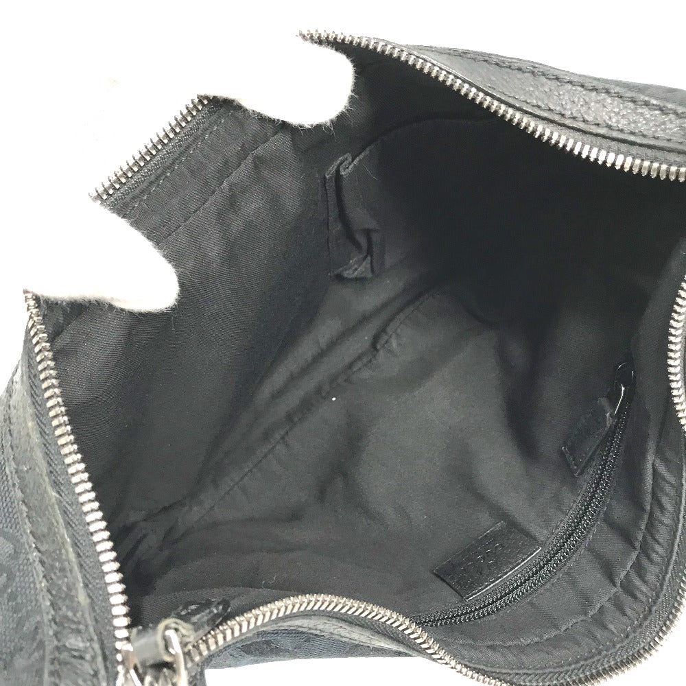 GUCCI Shoulder Bag 122790 Leather / canvas black GG Women Used Authentic