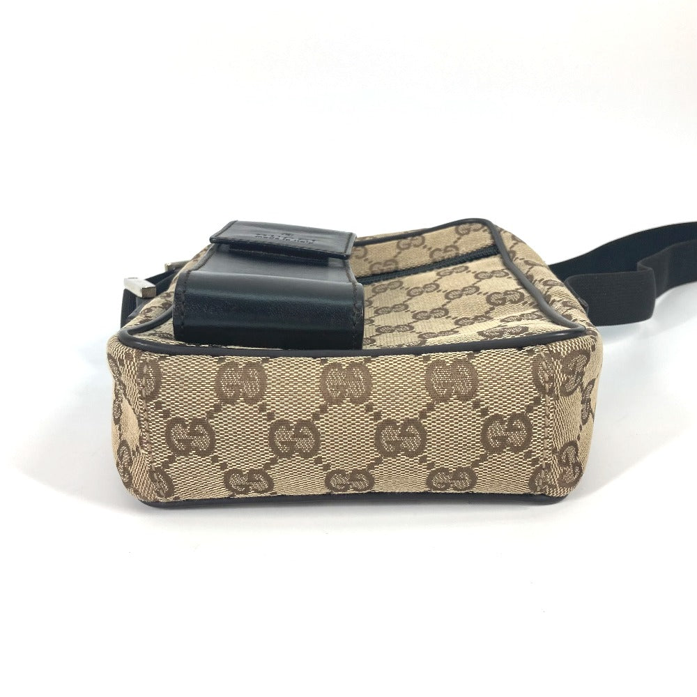 GUCCI Shoulder Bag 018 1619 Canvas / leather beige Pochette GG Women Used Authentic