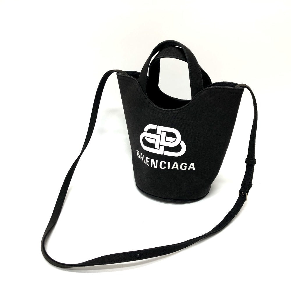 BALENCIAGA Handbag 619979 canvas black Wave XS