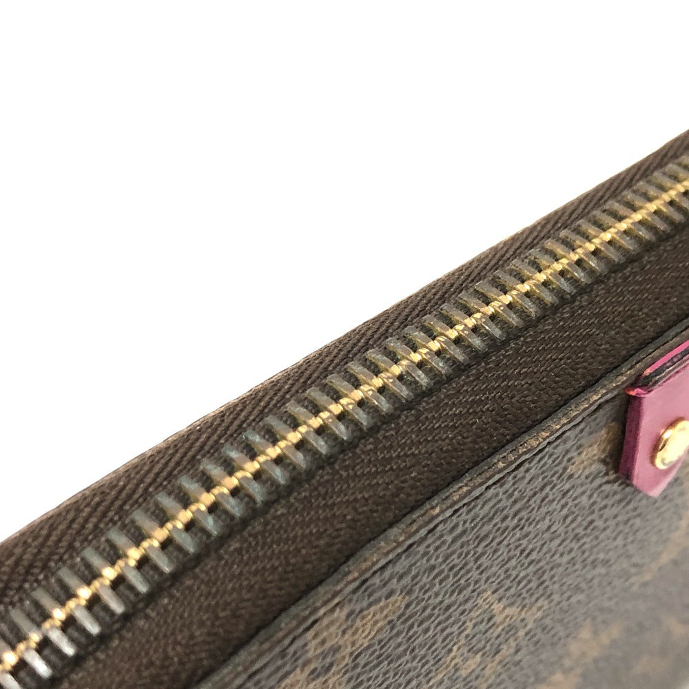 LOUIS VUITTON Long Wallet Purse M61364 Monogram canvas Brown / Red Monogram zippy wallet totem Women Used Authentic