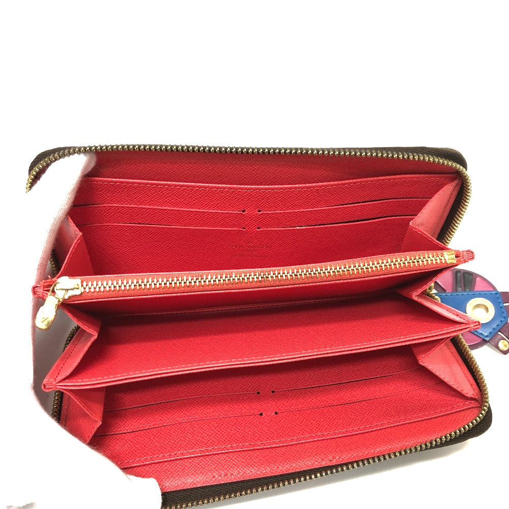 LOUIS VUITTON Long Wallet Purse M61364 Monogram canvas Brown / Red Monogram zippy wallet totem Women Used Authentic