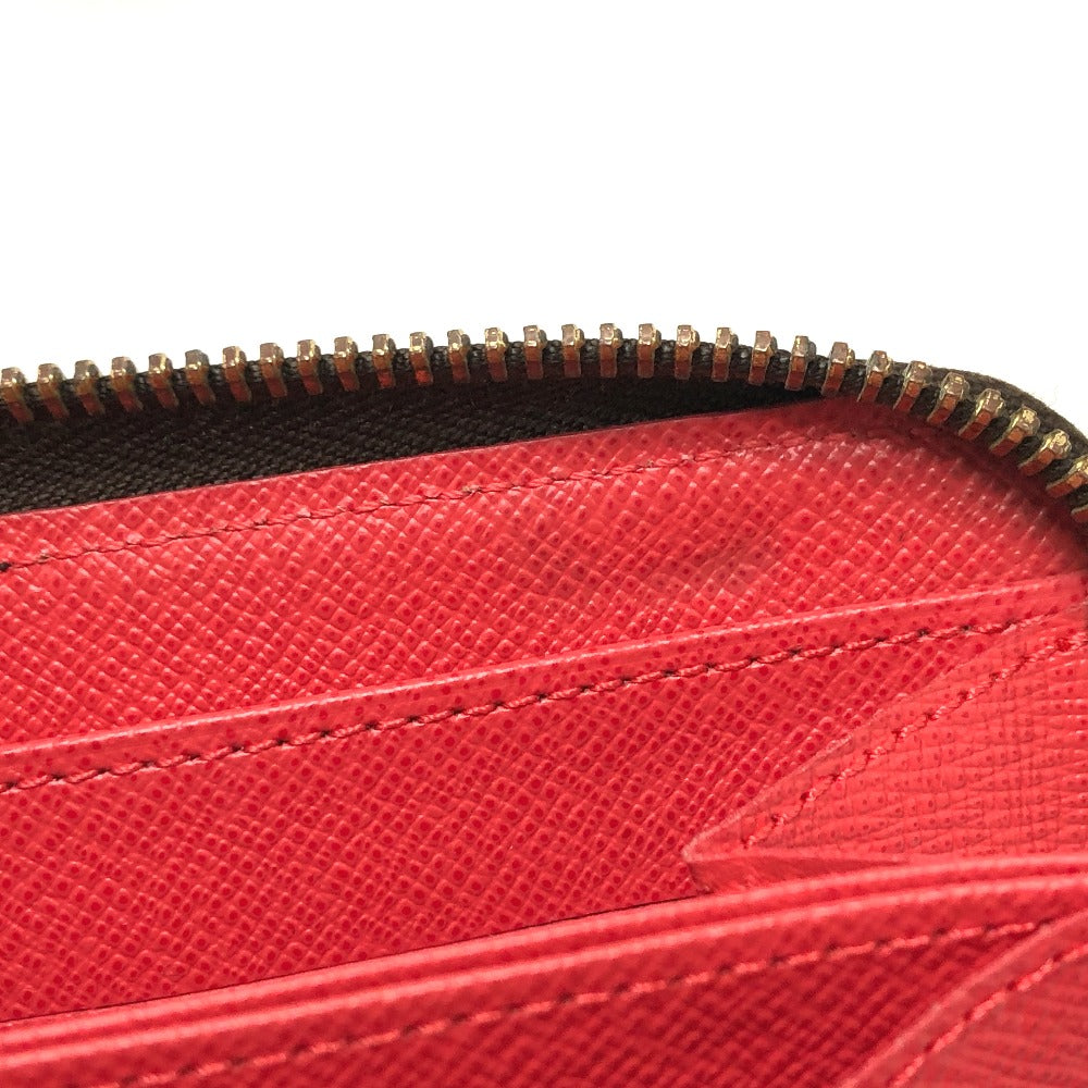 LOUIS VUITTON Long Wallet Purse M61364 Monogram canvas Brown / Red Monogram zippy wallet totem Women Used Authentic
