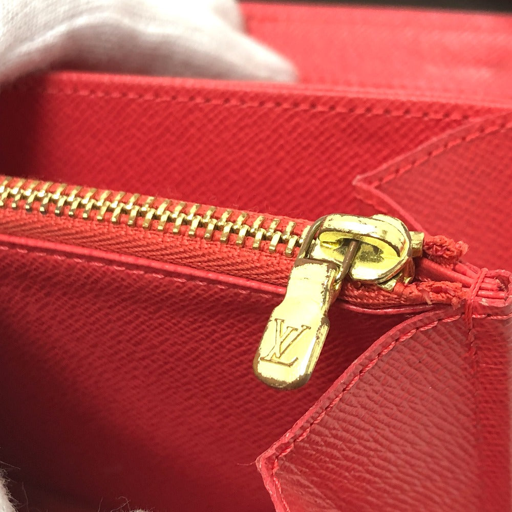 LOUIS VUITTON Long Wallet Purse M61364 Monogram canvas Brown / Red Monogram zippy wallet totem Women Used Authentic
