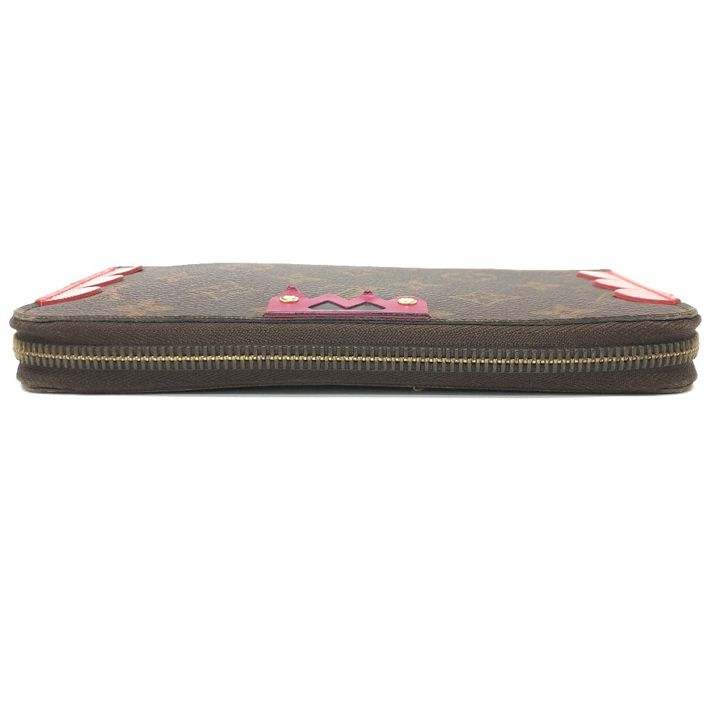 LOUIS VUITTON Long Wallet Purse M61364 Monogram canvas Brown / Red Monogram zippy wallet totem Women Used Authentic