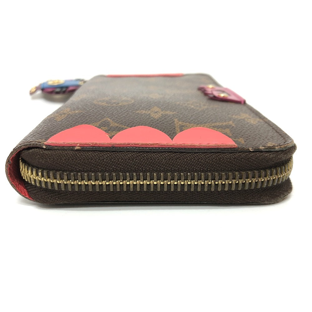 LOUIS VUITTON Long Wallet Purse M61364 Monogram canvas Brown / Red Monogram zippy wallet totem Women Used Authentic