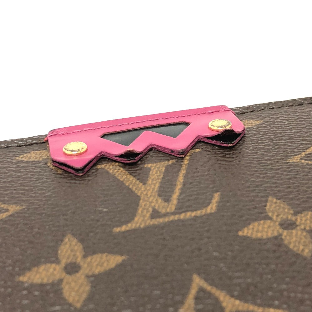 LOUIS VUITTON Long Wallet Purse M61364 Monogram canvas Brown / Red Monogram zippy wallet totem Women Used Authentic
